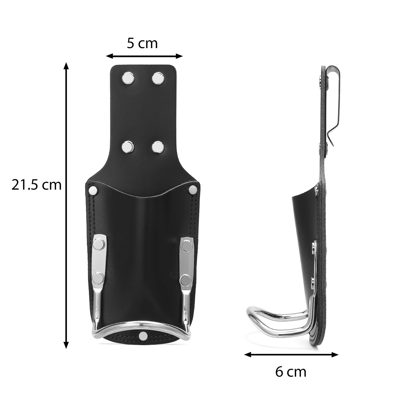 Soporte para martillo de piel auténtica para cinturón, correa para martillo, práctico cinturón de herramientas para martillo, soporte para hacha, funda para cuchillo para cinturón (negro)