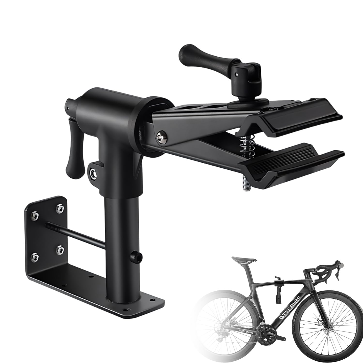Supporto per Bicicletta 2 in 1 - Cavalletto da Officina e a Parete Regolabile in Acciaio al Carbonio, Leggero e Stabile per Bici da Corsa e Mountain Bike, Portata 40kg