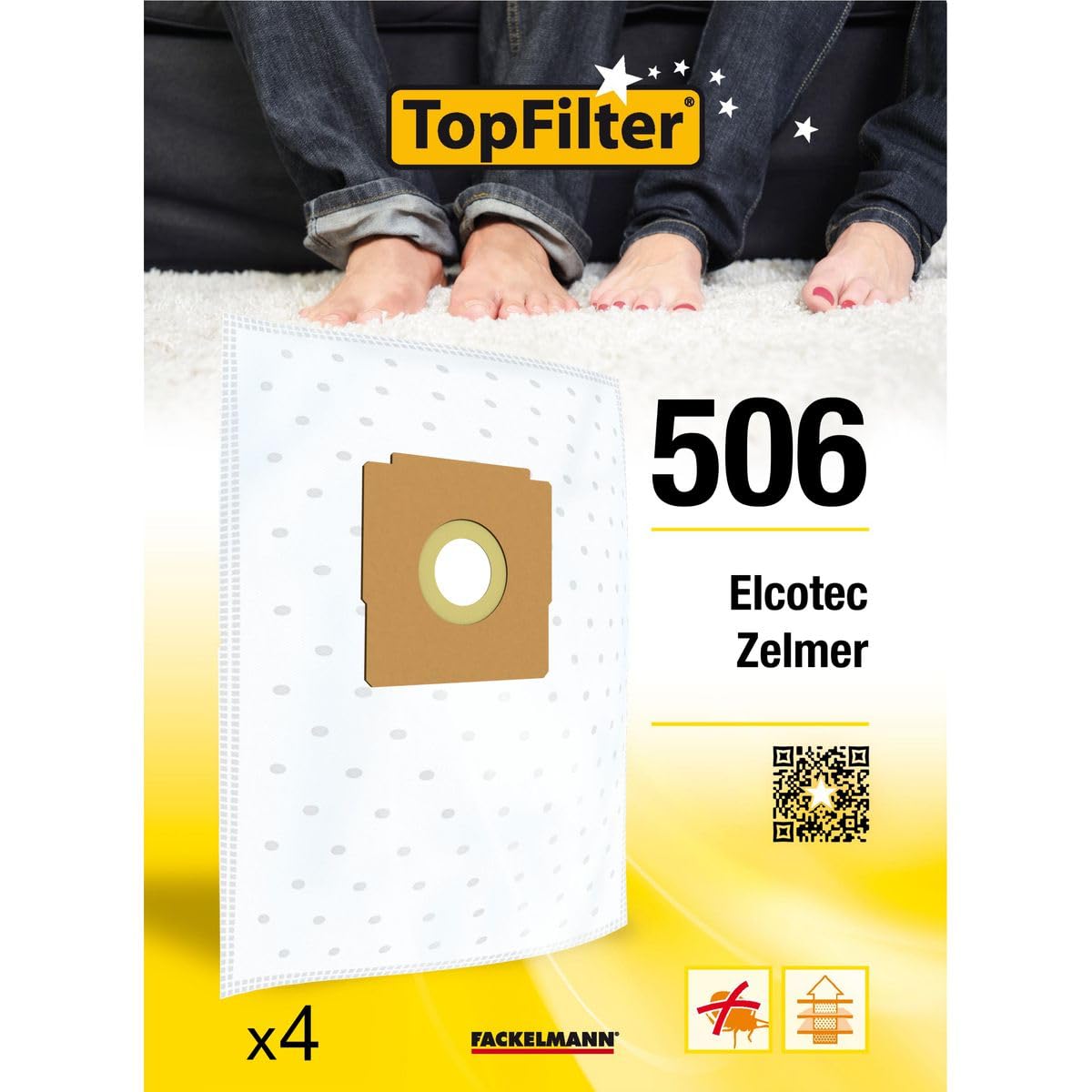TopFilter 64846 Lot de 4 sacs aspirateur Tornado et Samsung, sac aspirateur, poche aspirateur