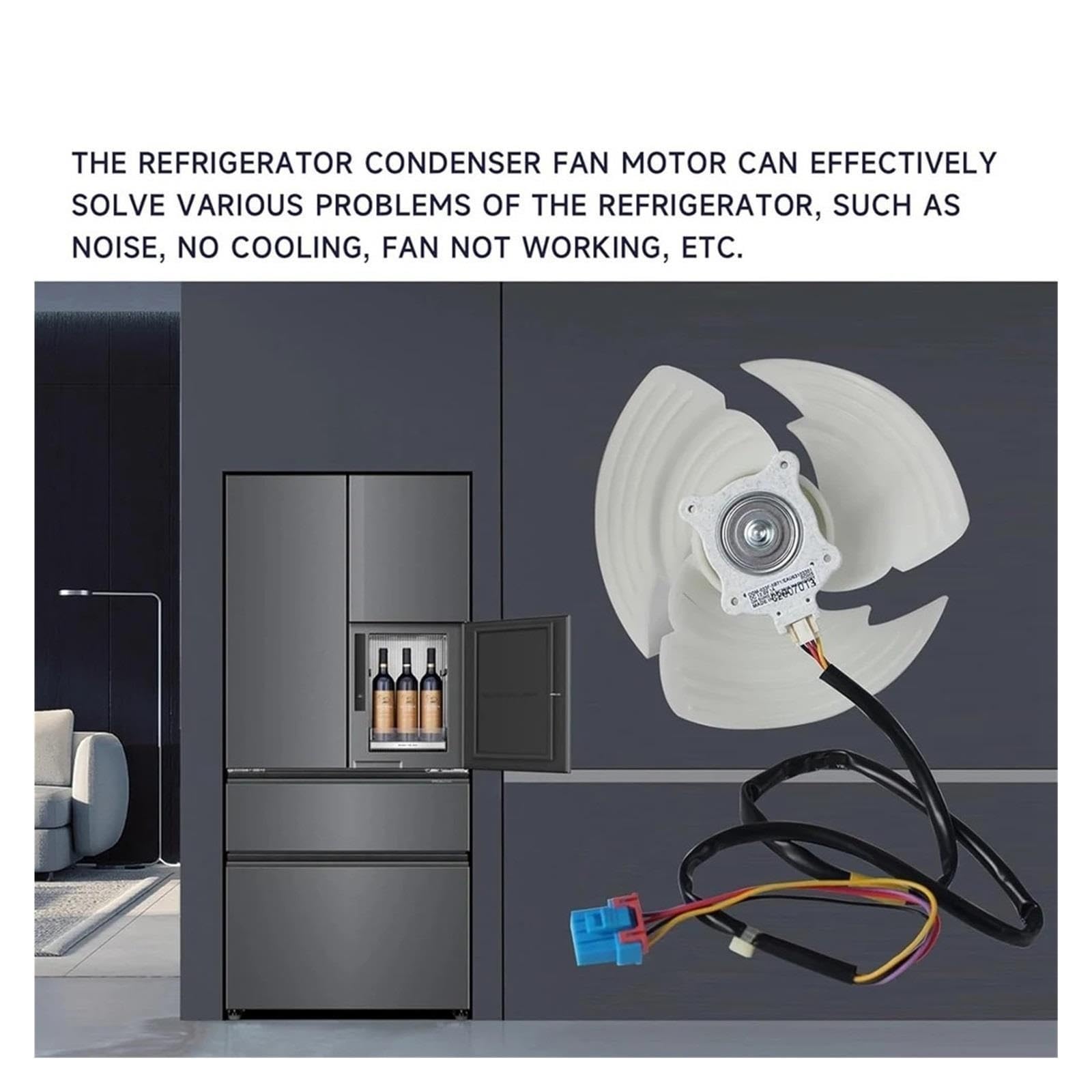 Motor De Ventilador De Condensador De Refrigerador, Compatible Con LG,A78E-EAU63103301, Conjunto De Motor De Ventilador De Refrigerador Replas AP6235485 4509126 DC 12V 1A