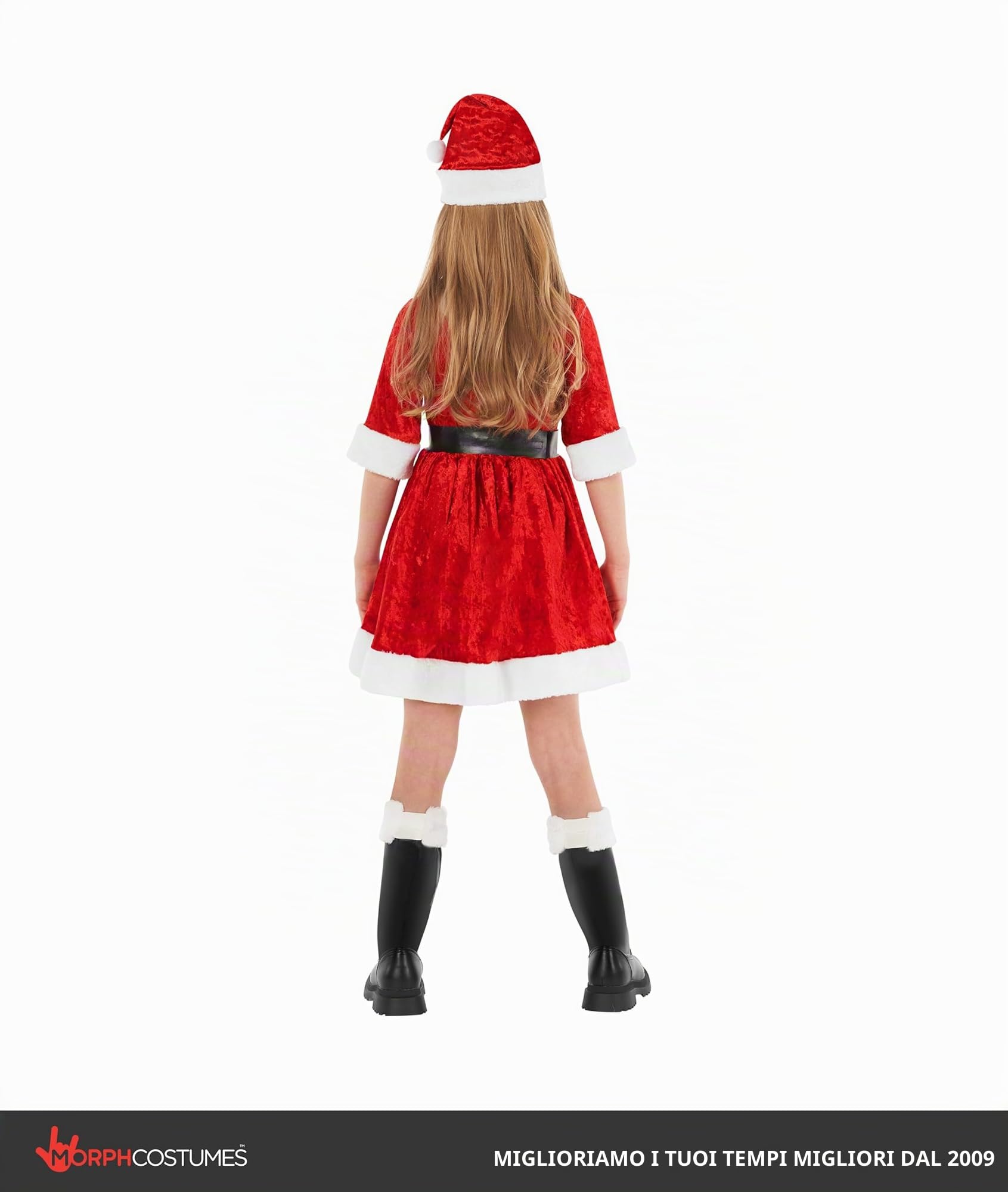 Morph Costume Babbo Natale Bambina, Costume Halloween Bambina