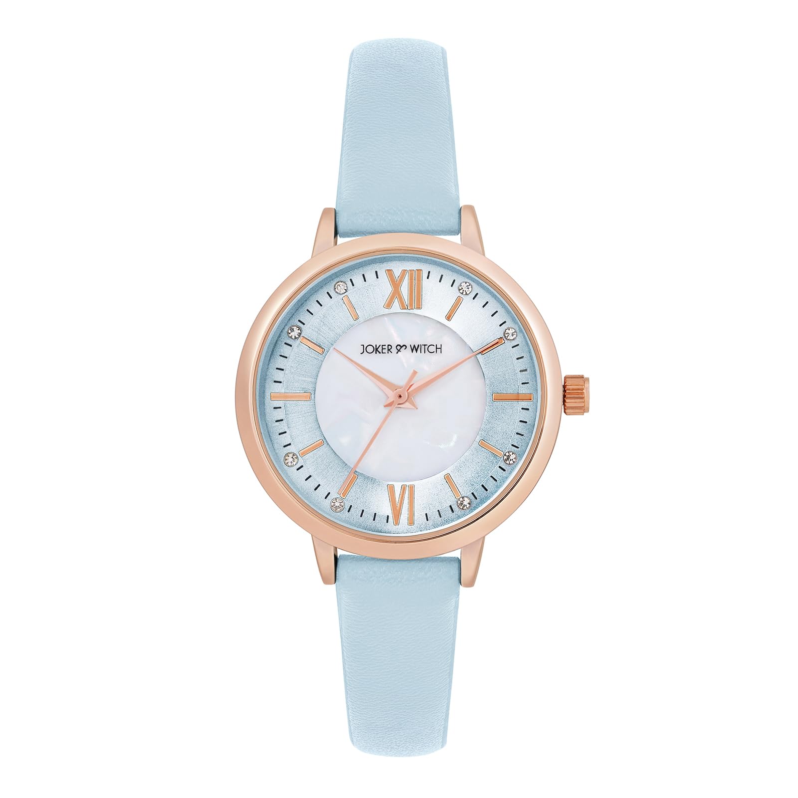 Skyfall Women's Light Blue and Rosegold Strap Watch for Women-image-5