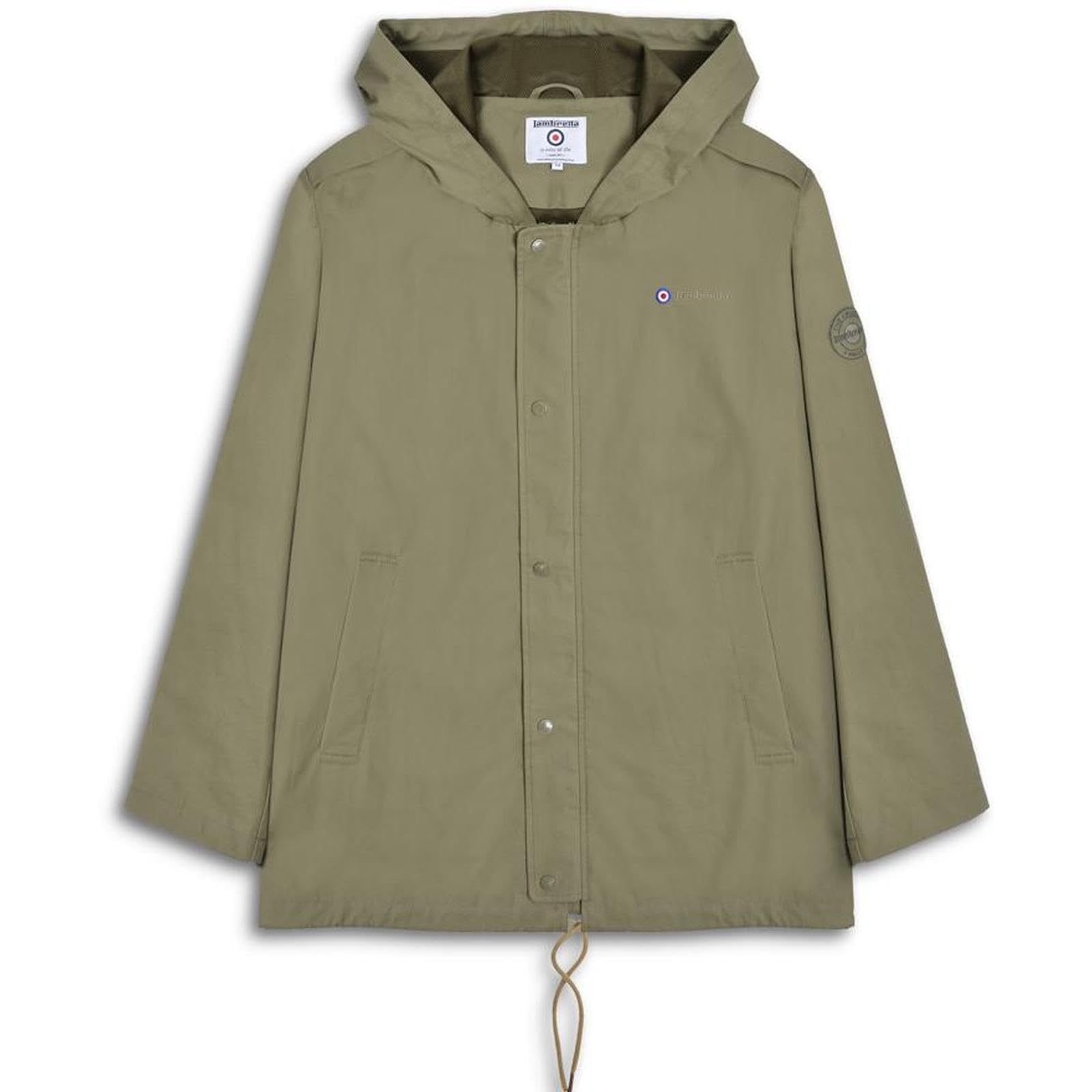 Lambretta Mens Military Style Hooded Warm Winter Parka Jacket - Khaki - 4XL