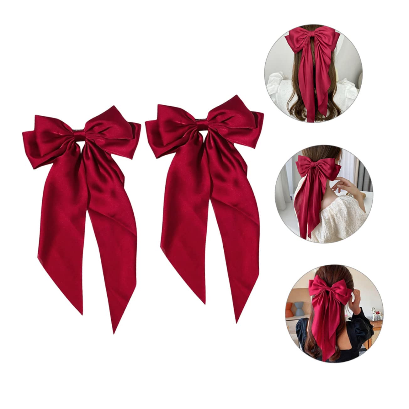 FRCOLOR 10 Piezas horquilla lazo bandas para el cabello pinzas para el cabello para niñas pasadores pelo lazos para el cabello para niñas pinzas para el cabello con lazo