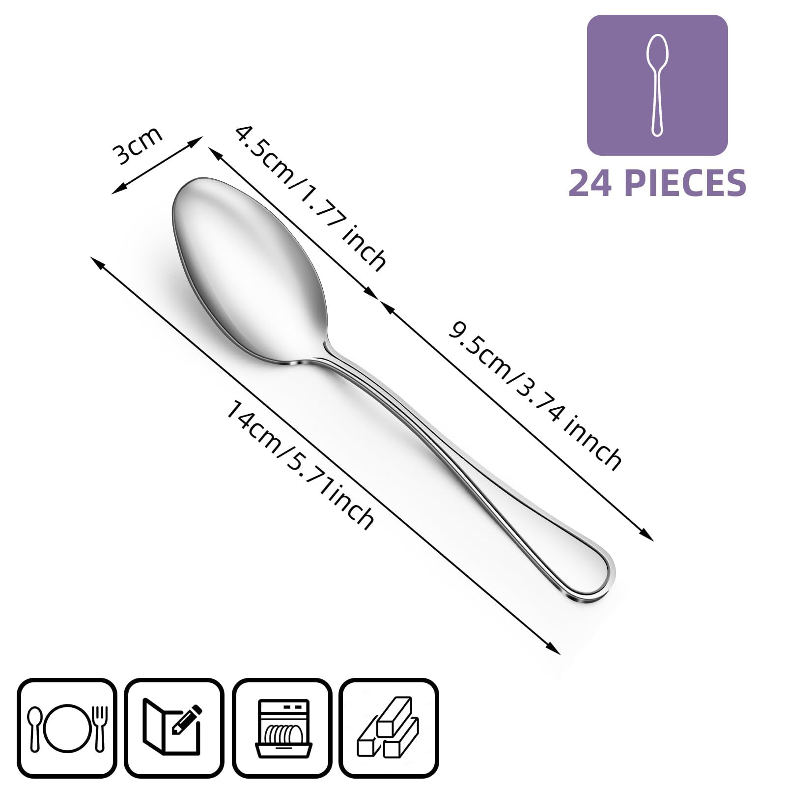 Petites Cuillères Miroir CoKeeSun Lot De 12 Cuillères à Café - 12,5 Cm Acier Inoxydable Poli Miroir - Pour Thé, Dessert, Espresso Cuillères Café Inox Petites Cuillères Miroir CoKeeSun Lot De 12 Cuillères à Café - 12,5 Cm Acier Inoxydable Poli Miroir - Pour Thé, Dessert, Espresso Cuillères Café Inox