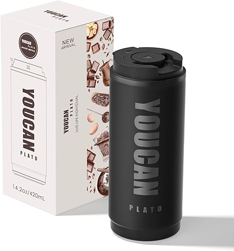 Vaso de café de viaje de 14 onzas, taza de café de viaje para hombres o mujeres, taza térmica para bebidas frías y calientes, taza de café para