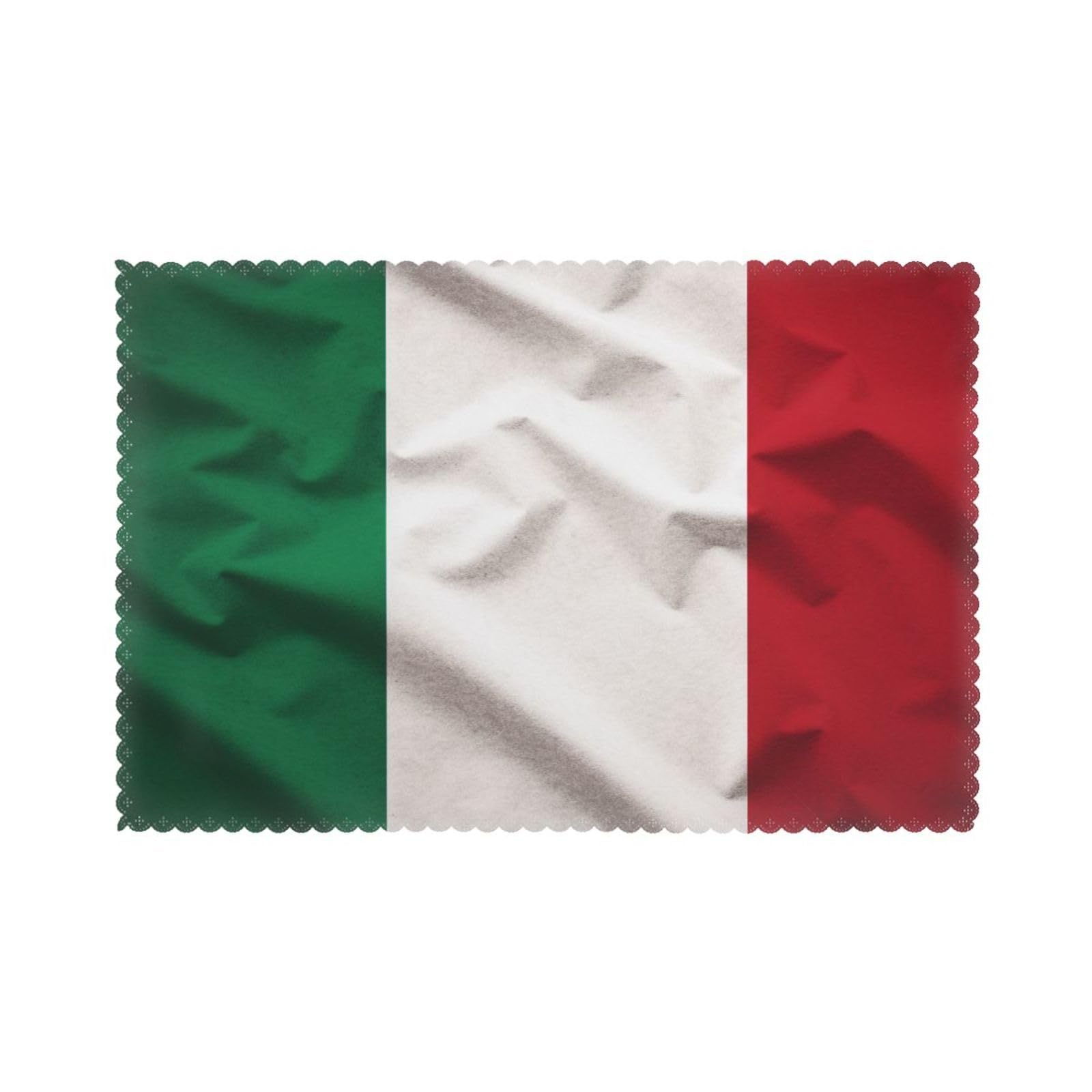 Italy Flag Printed Placemat Heat Resistant Place Mats Set of 6 PCS Washable Kitchen Table Mats, 12x18 Inch