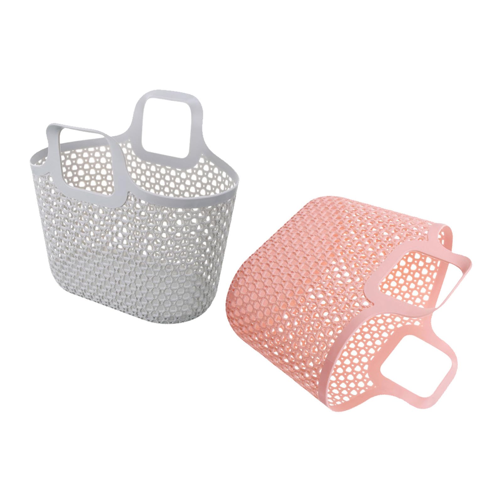 MAGICLULU 2 Pezzi Cestino Portaoggetti da Bagno Portatile in Plastica Pp Design Traforato, Salvaspazio e Installazione Sicura per Organizzare Prodotti e Abbigliamento