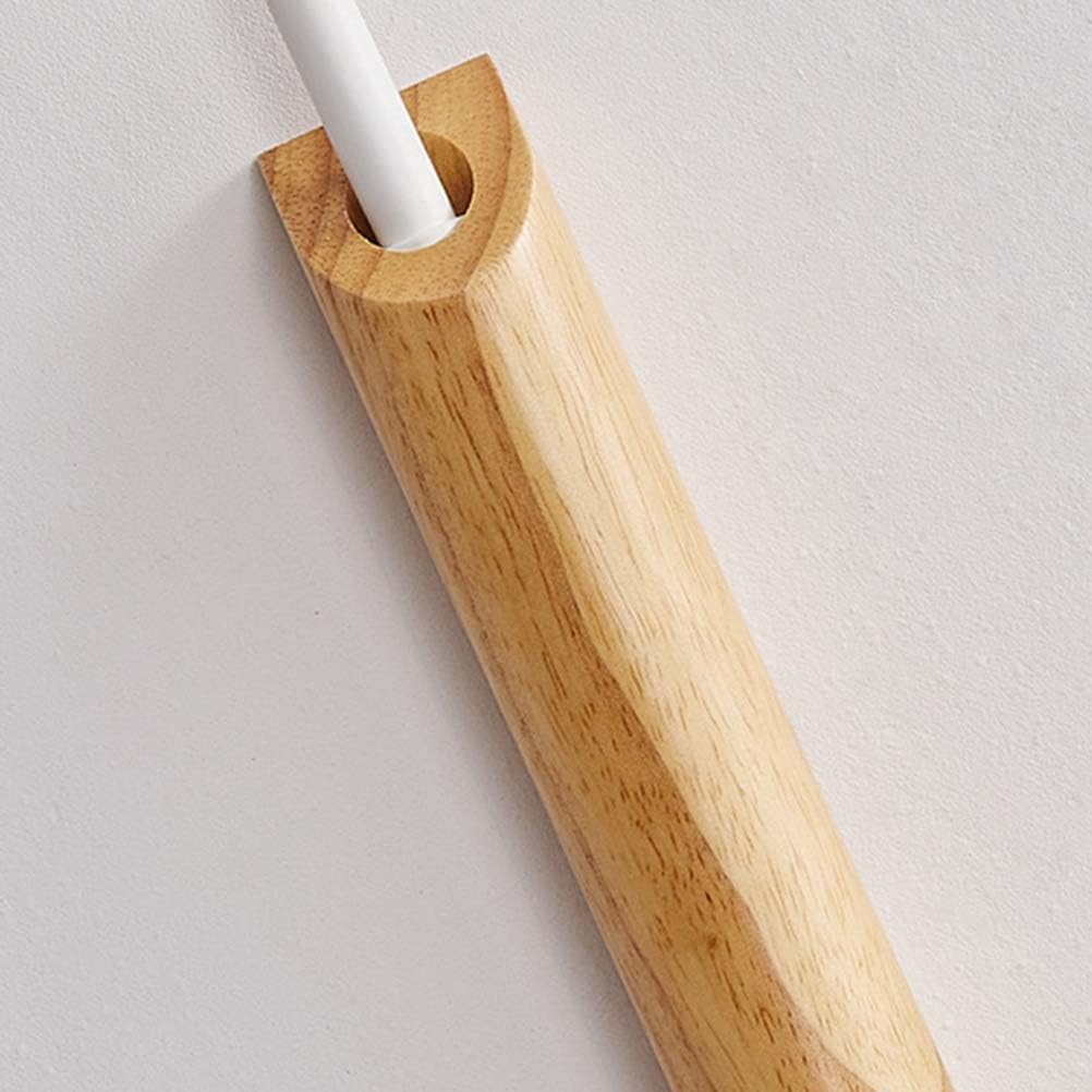 AoLa Vintage Holz Wandleuchte Mit Schalter Und Stecker Verstellbar Wandlampe Innen E27 Schwenkarm Wandbeleuchtung mit Kabel 360° Drehbare Lang Arm Leselampen Nachttischlampe für Schlafzimmer Büro