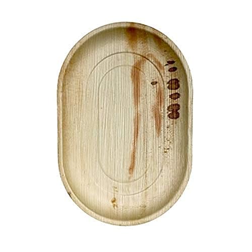 Miniatura 1 de PacknWood 210APA329 - Placas de hoja de palma ovaladas - Placas ovaladas orgánicas de hoja de palma - Placa ovalada de hoja de palma de huevo -