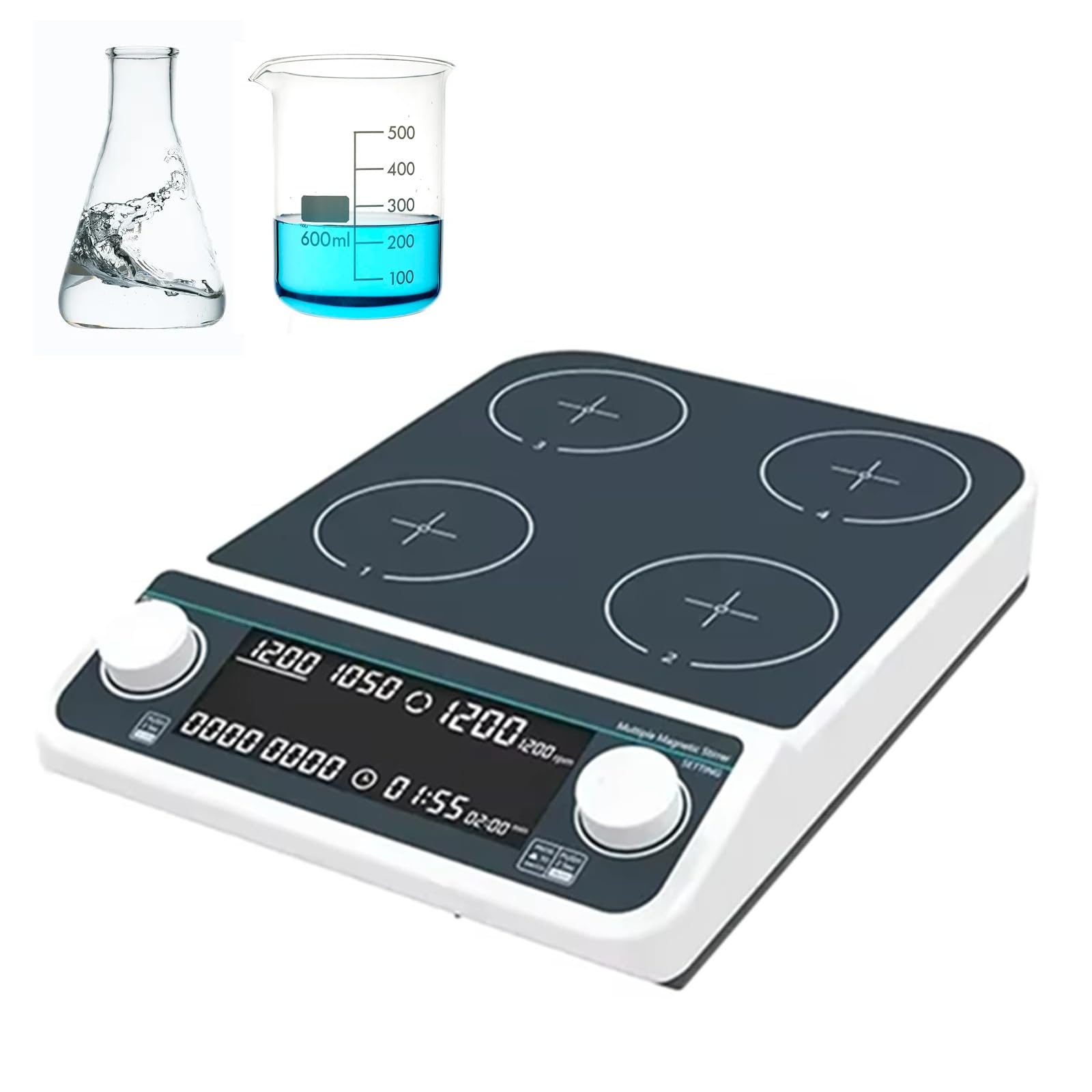 Agitador magnético con pantalla LED, agitador orbital digital, velocidad ajustable, avance hacia atrás, para investigación científica de laboratorio y uso en experimentos