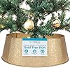 BIRDROCK HOME 4 Panel Christmas Tree Collar Gold Bubble Tree Skirt Small 26 Base Easy to Assemble Xmas Tree Base Cover Metal Holiday Decoration Water Base Protection from Pets Skirt Decor