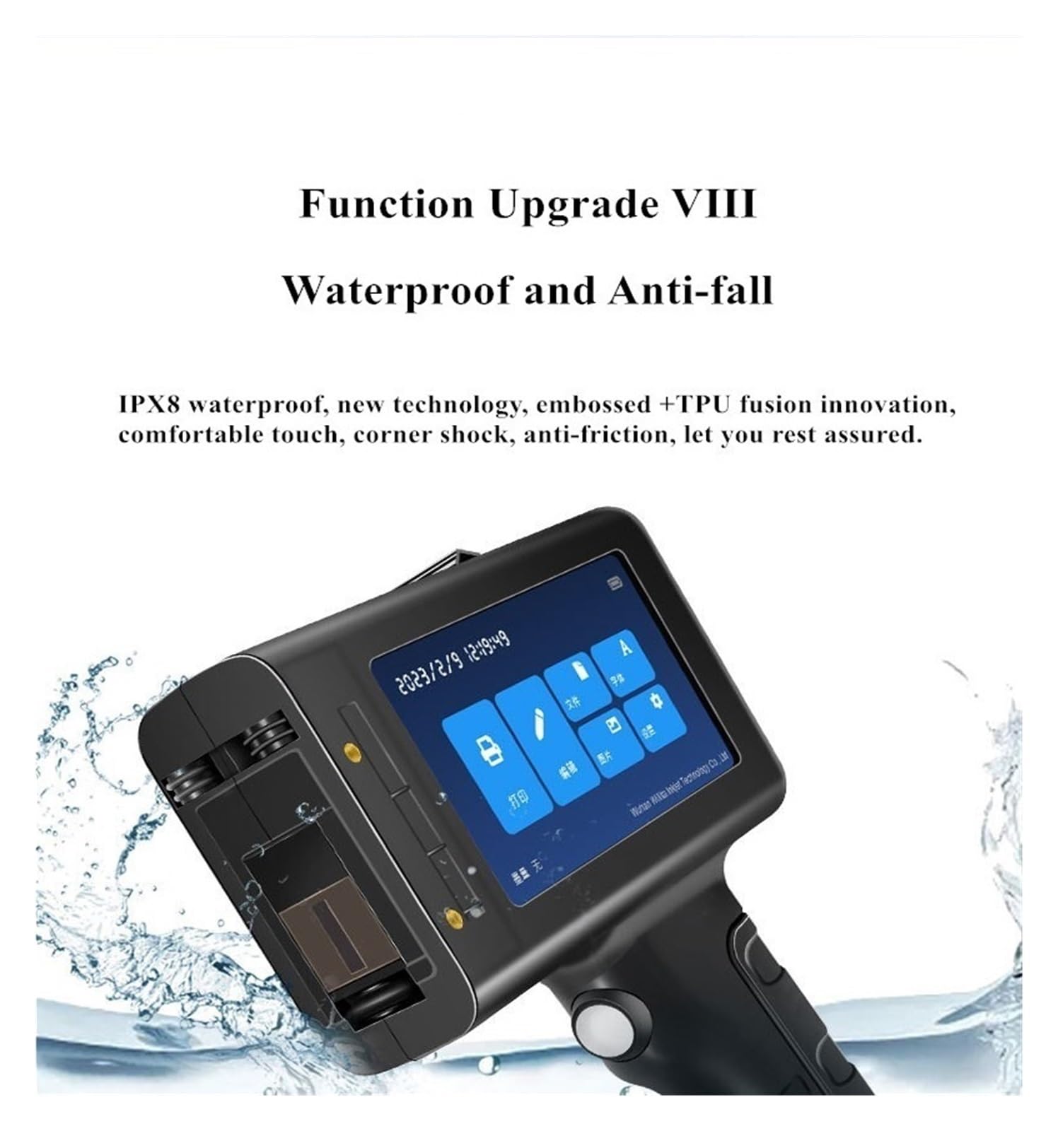Stampante portatile, Stampante portatile portatile con etichetta di numerazione del codice batch variabile online da 12,7 mm, stampante termica intelligente a getto d'inchiostro(Only 1 Black Ink)