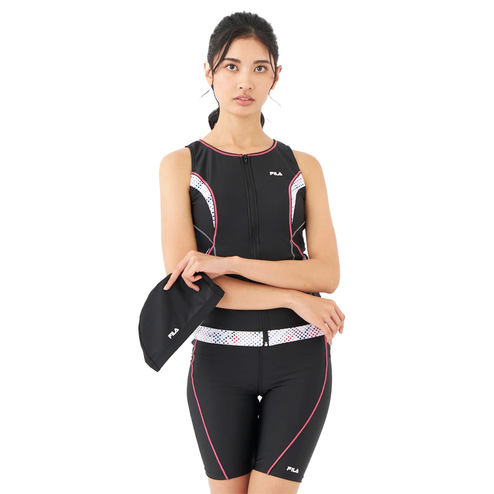 Amazon.co.jp: [フィラ] フィットネス水着 ジップタンキニ上下+
