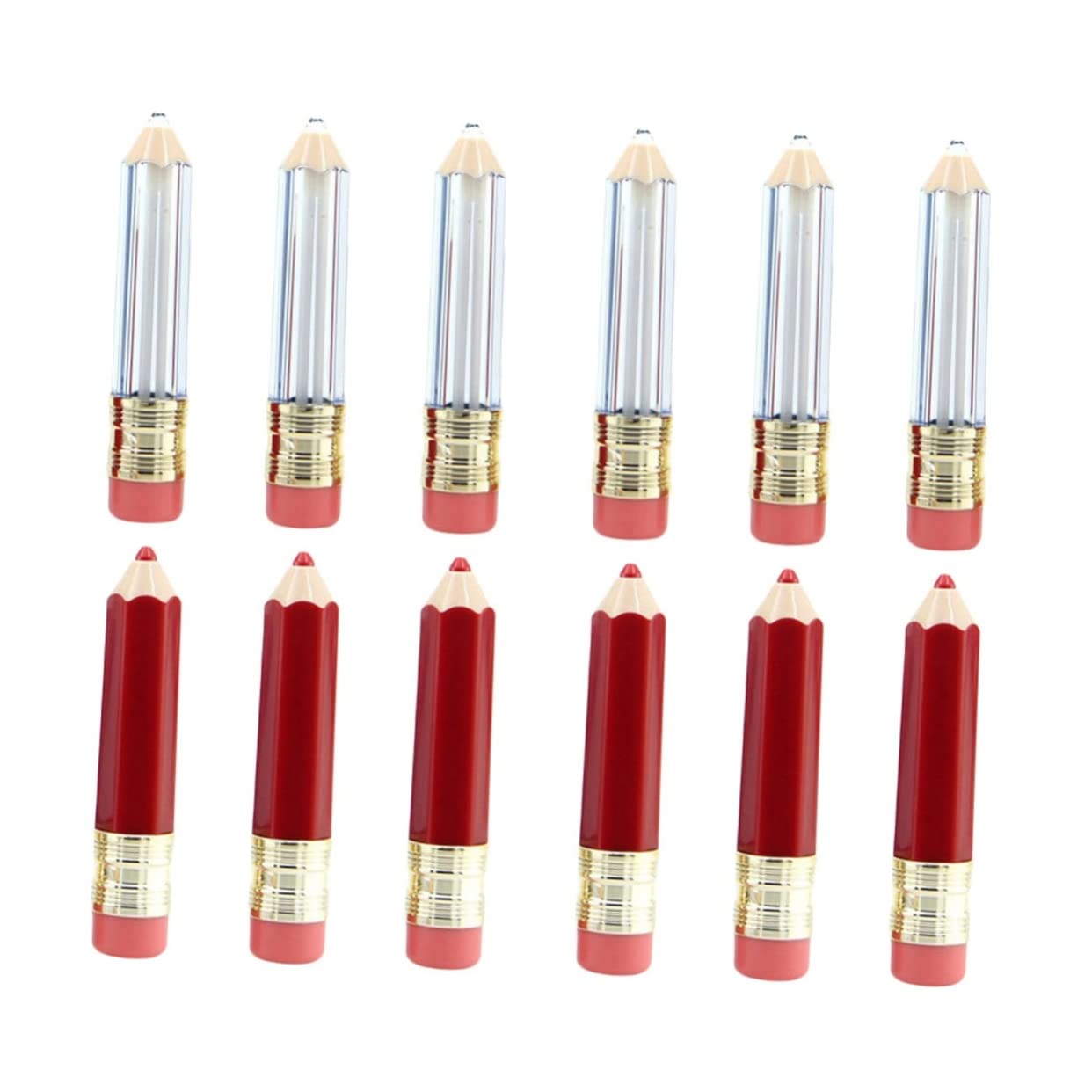 4 Juegos Tubo Vacío De Lápiz Labial Tubos De Tinte Para Labios Tubos De Relleno De Labios Vacíos Delicioso Brillo De Labios Delineador De Labios Tubo De Bálsamo Labial 6 piezas * 4 FRCOLOR
