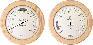 Fischer Germany Sauna Thermometer + Hygrometer, 155 mm, Set: 196T-03F + 196H-03EN (English, °F)