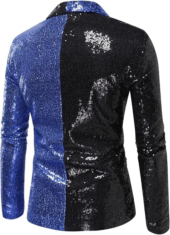 Mens Sequin Blazer Trend Sparkle Suit Shawl Lapel Disco Prom Jacket Fashion Party Dinner Shiny Tuxedo Sport Coats2