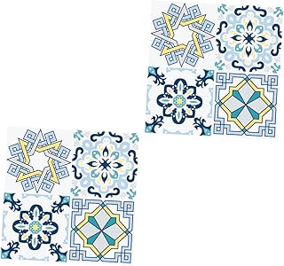 Housoutil 2 Pçs Adesivos Adesivos De Flores Decoração Do Chão Papel De Parede De Flores Azulejos De Parede Autoadesivos Papel De Parede Mural Removível Adesivos De Azulejos De Parede Pvc