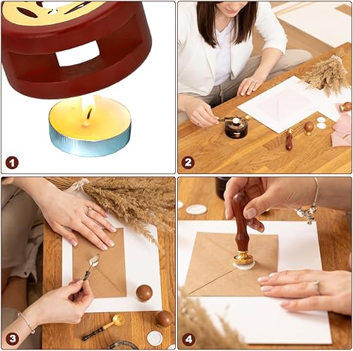 Miniatura 7 de PATIKIL Sello de cera del alfabeto Z, sello de cera de sellado de letra inicial, cabeza de latón retro clásico para tarjetas de invitación de sobre