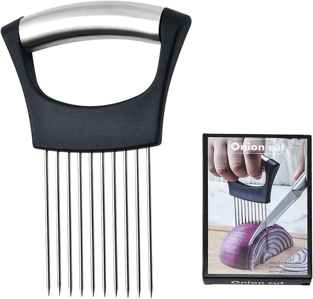 Jagowa 1 Piece Onion Slicer Holder Stainless Steel Onion Holder Onion Cutter Fruit and Vegetable