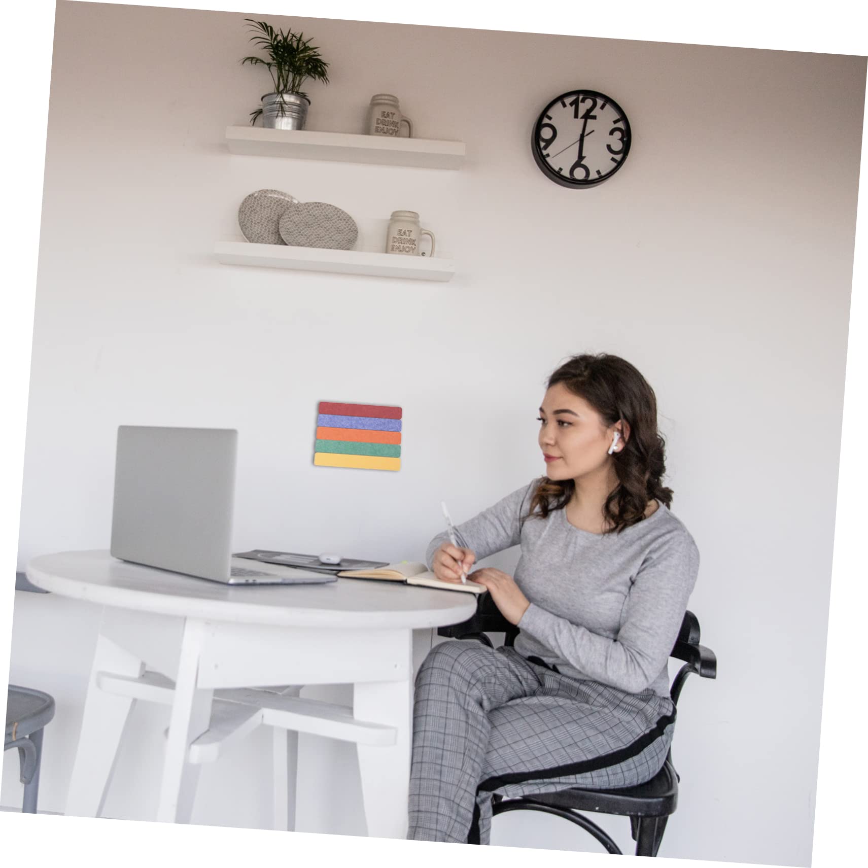 NAMOARLY Easy Peel Wall Stickers 5pcs Bulletin Board Set for Office Classroom Home