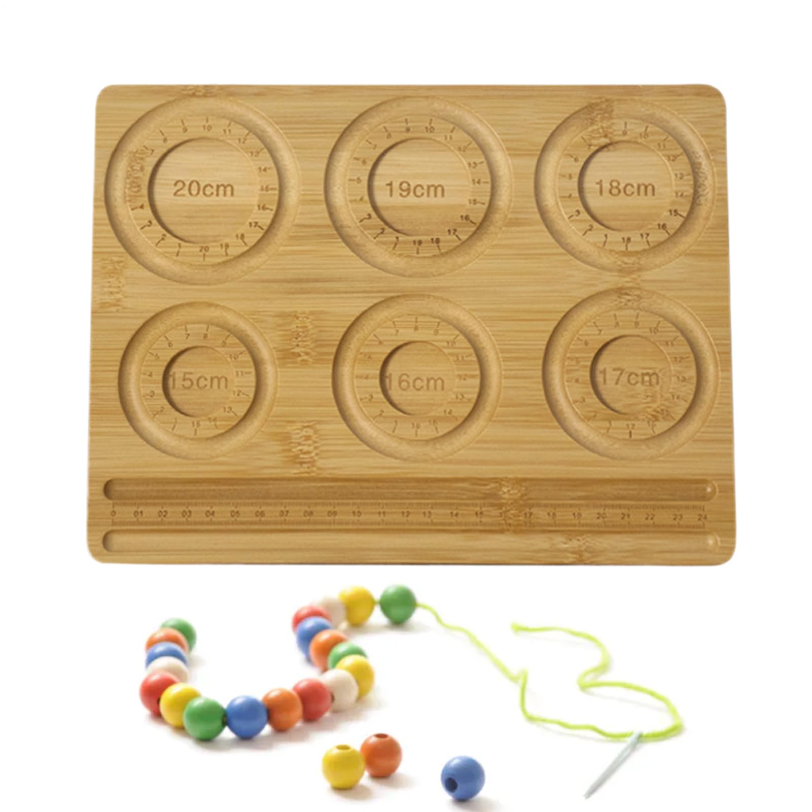 Holz Perlenbrett 26,3cm - Tablett Für Schmuckherstellung Mit Skala | Armband & Halskette