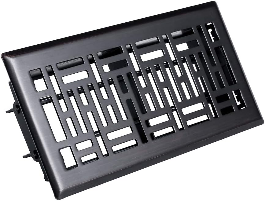 Steel Decorative Floor Register with Rustproof Damper Box, Drop in Vent, Oil-Rubbed Bronze, 2-1/4 X 12 inch Duct Opening Size - - 