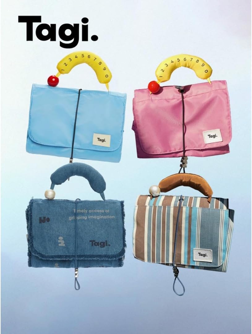 Tagi. Hot Dog Egg Roll Storage Bag Makeup Bag for Cosmetics and Travel (Seasalt Holidays)