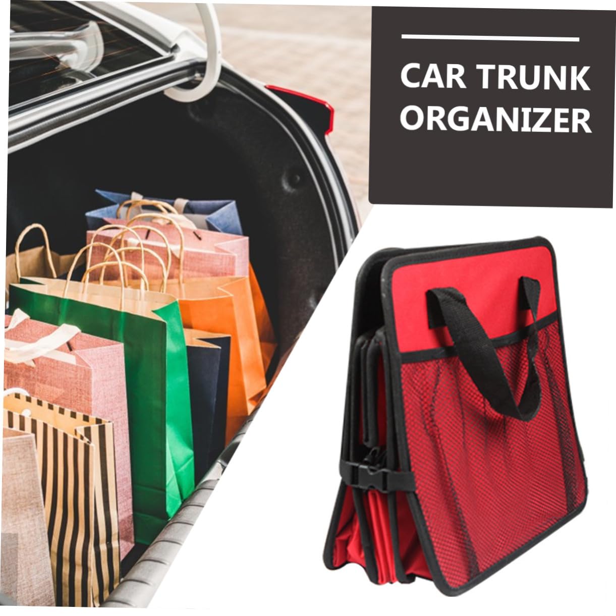 Alipis Kofferraum Organizer aus Oxford Stoff, Tragbar, Rot