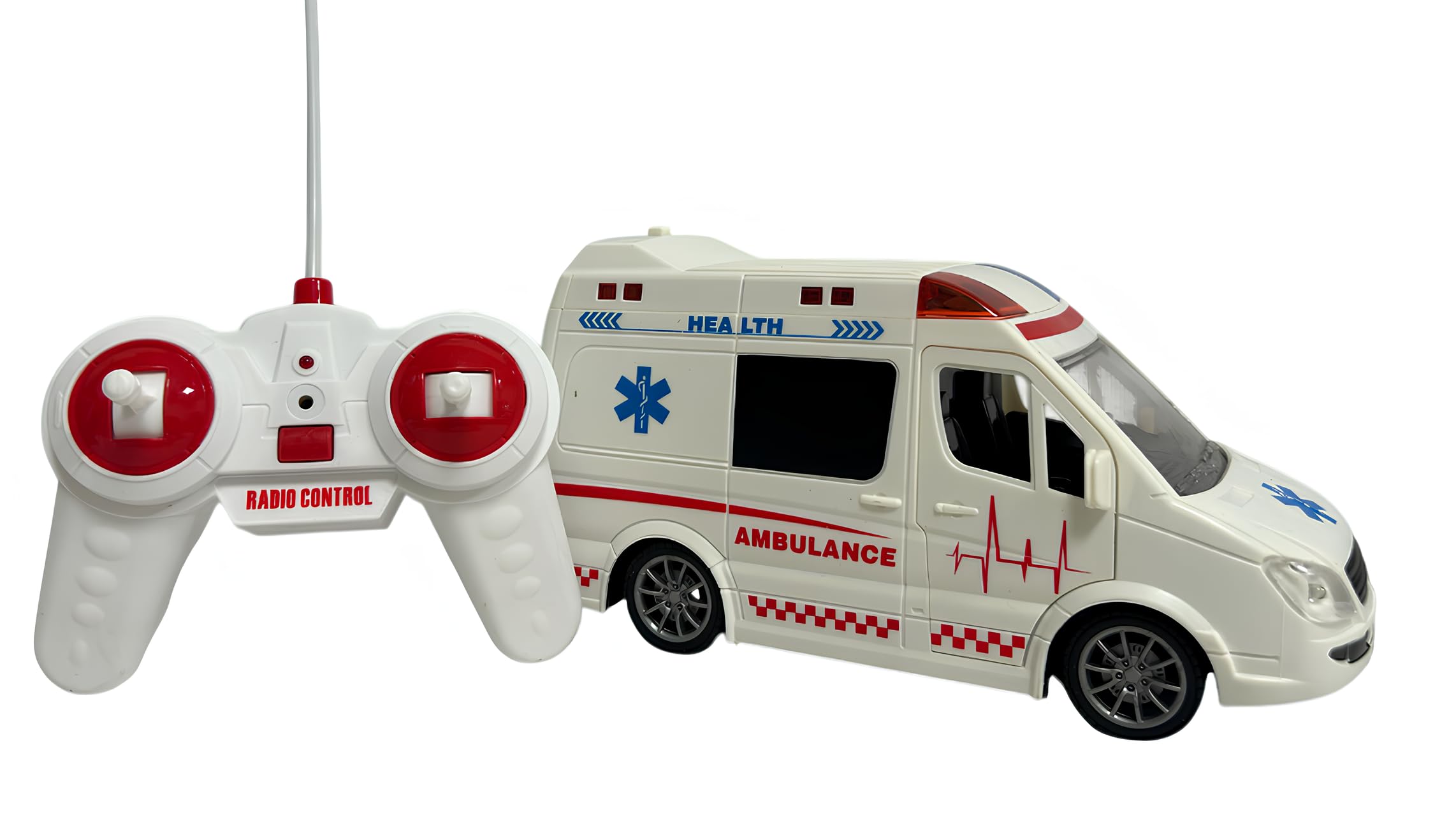 Ambulance Télécommandée pour Enfants Ambulance Jouet avec Lumières Sons Sirènes Portes Ouvrantes Autoambulance Grande Échelle 1:16 RadioCommande Premiers Secours Sons Lumières Led Mouvement Véhicule