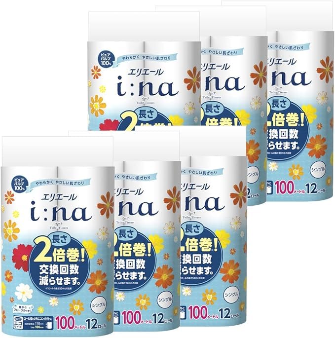 【Amazon.co.jp限定】イーナ トイレットティッシュー 2倍巻き 100…