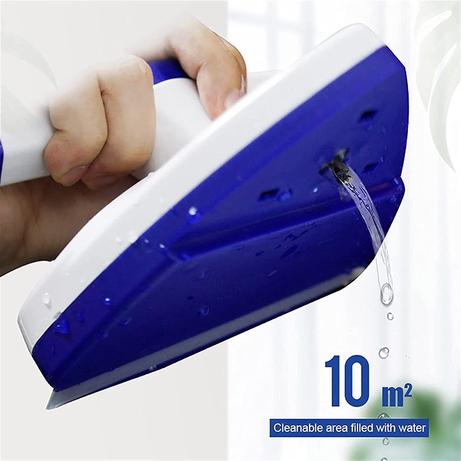 Limpiador magnético de ventanas de doble cara, Limpiador de cristales magnético Cepillo de vidrio de doble cara Multicolor 15x15,2 cm(Blue,5~16mm)