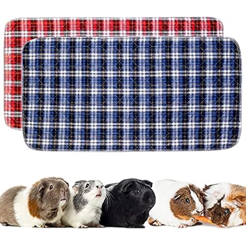 RANYPET 2 Packs Rabbit Cage Liners Washable Guinea Pig Bedding Reusable Waterproof Anti Slip Pee Pads Super Absorbent Cage Liners for Bunny, Guinea Pigs, Hamsters and All Small Animals L Cover