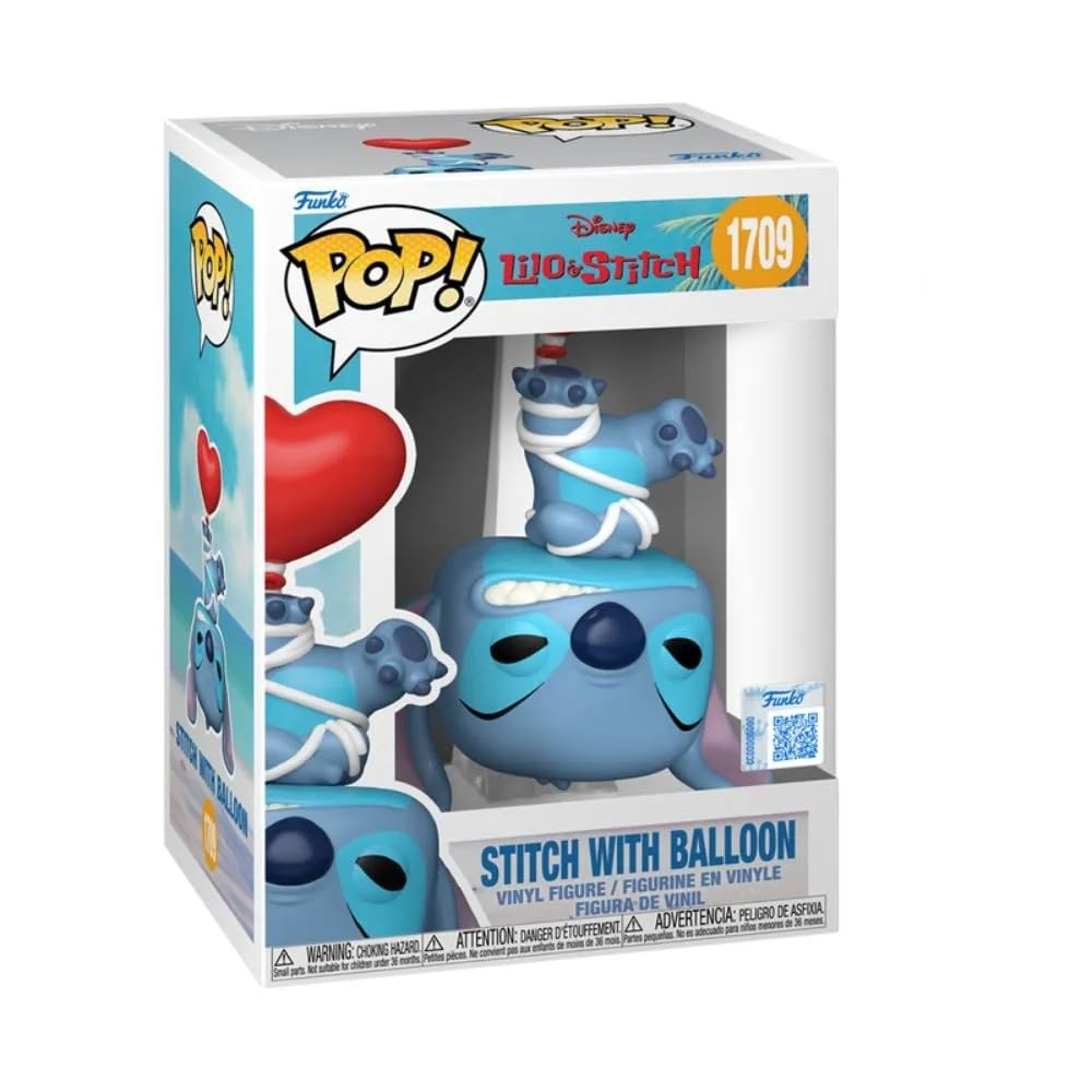 Funko POP! Disney Lilo & Stitch con globo figura de vinilo, #1709, coleccionable exclusivo con autenticación, 5.5 pulgadas