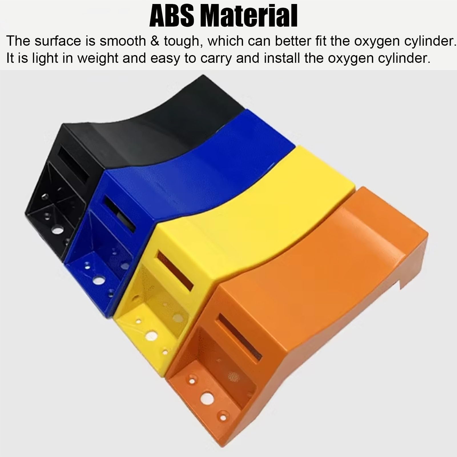 ZIMGOD Oxygen Tank Holder Wall Mount Gas Cylinder Bracket with Safety Belt & 2 Screws, Light Weight Oxygen Bottle Organizer Stand, School Oxygen Tanks Fixed Carrier(Orange)