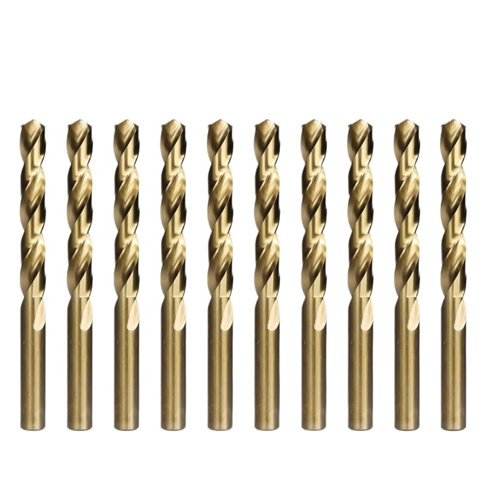 Jeu de forets hélicoïdaux revêtus cobalt 1,0 for 13 mm, foret HSS M35 for outils électriques perçage trous dans le bois et métal foret(10mm,10pcs)