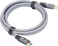 ICRPSTU Cabo de Interface Multimídia HD 6,6 Pés 8k Suportados por Alumínio de Alumínio de Alta Velocidade Cabo HD para Monitor de Computador de TV