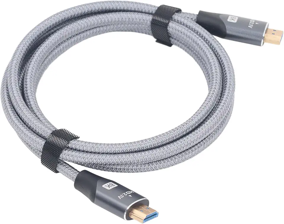 ICRPSTU Cabo de Interface Multimídia HD 6,6 Pés 8k Suportados por Alumínio de Alumínio de Alta Velocidade Cabo HD para Monitor de Computador de TV