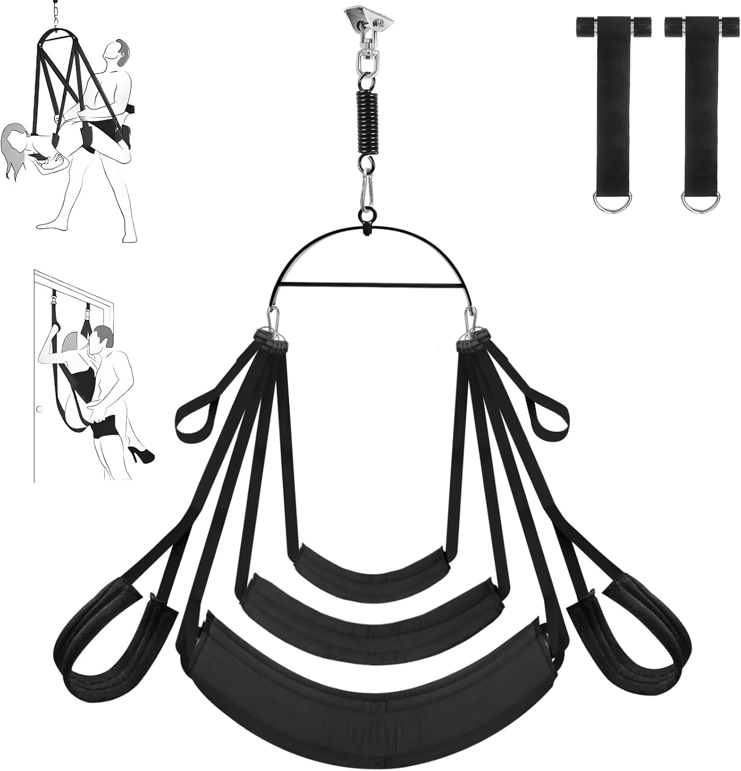 Sex Swing 360° Spinning Indoor Ceiling with Premium Stand, Super Widened Comfortable Seat, BDSM Sex Toys Set for Adults