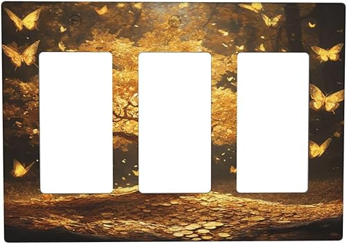 Miniatura 48 de Cubiertas Decorativas para Tomacorrientes Boho Floral Beige Flor y Hoja Botánico 1 Gang Interruptor de Luz Dúplex Placa Cubierta Placas de Boho