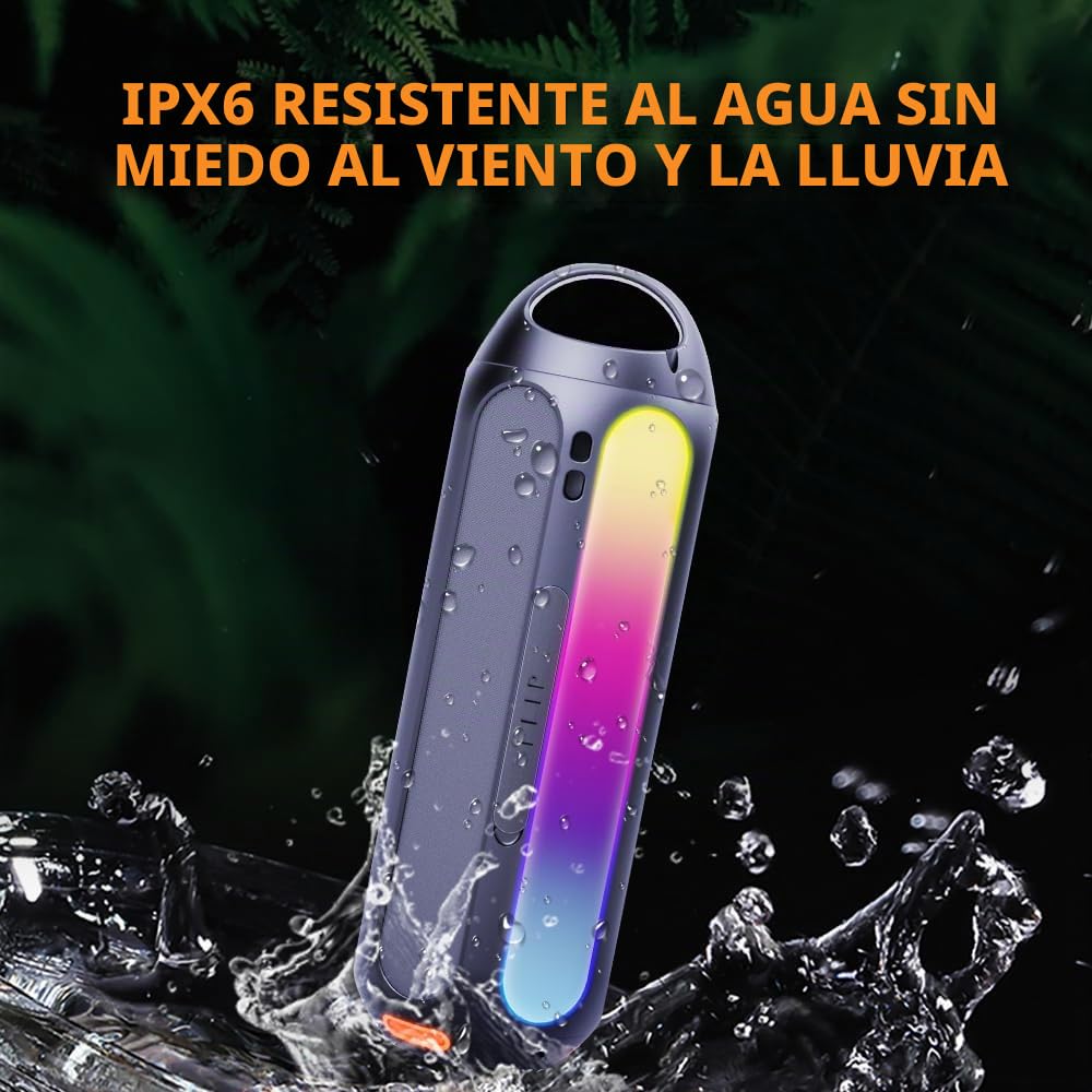 CYBORIS Altavoz solar Bluetooth, altavoz magnético portátil de 30 W para exteriores, IPX6 resistente al agua con luces LED RGB, tiempo de reproducción de 30 horas, graves profundos para viajes, golf,