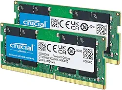 Crucial Kit RAM DDR4 de 32 GB (2 x 16 GB), memória de laptop CL22 de 3200 MHz (PC4-25600), SODIMM de 260 pinos, downclockable para 2933/2666MHz, compatível com Intel Core de 13ª geração e AMD Ryzen