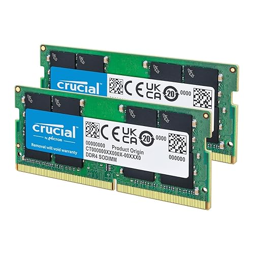 Crucial DDR4 RAM 64GB Kit (2x32GB) 3200MHz SODIMM CL22, Laptop Computer Memory, Mini PC (or 2933MHz, 2666MHz) - CT2K32G4SFD832A - 3200MHz - 64GB Kit (2x32GB)