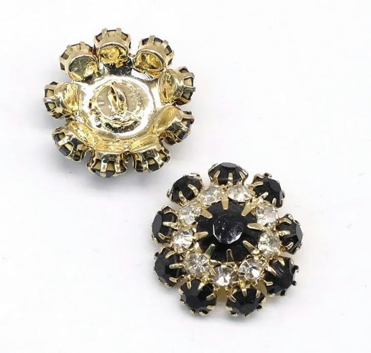 20MM 20PCS Botón de vástago de metal Botones de diamantes de imitación de girasol para coser Botón de vástago de diamantes de imitación Botones de diamantes de imitación de perlas para ropa abrigo-Ne