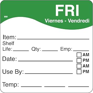 DayMark Safety Systems IT1100615 DayMark MoveMark Day of The Week Removable Label, FRI, 2.5" x 2.5", Blue