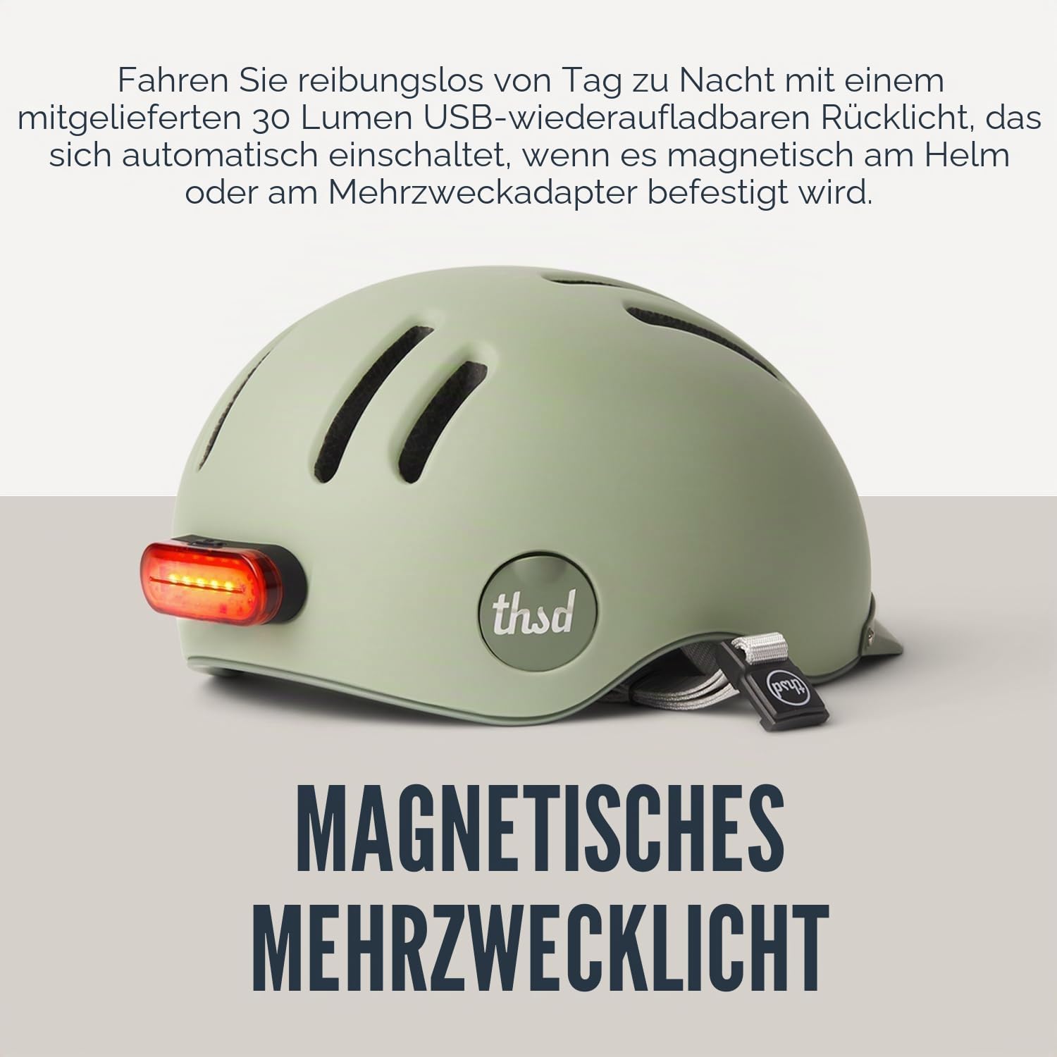 Thousand Chapter MIPS Fahrradhelm für Erwachsene, LED-Rücklicht, Radfahren & Fahrradsicherheitszertifiziert, leicht & flaches Profil, Herren & Damen, abschließbares PopLock