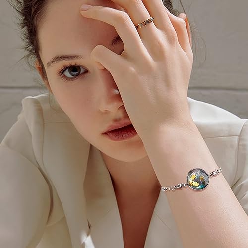 Miniatura 6 de CHGCRAFT 40 colgantes de bisel de acero inoxidable 304 de 8 tamaños con conector de cabujones de vidrio, eslabones de bisel, ajustes de conectores