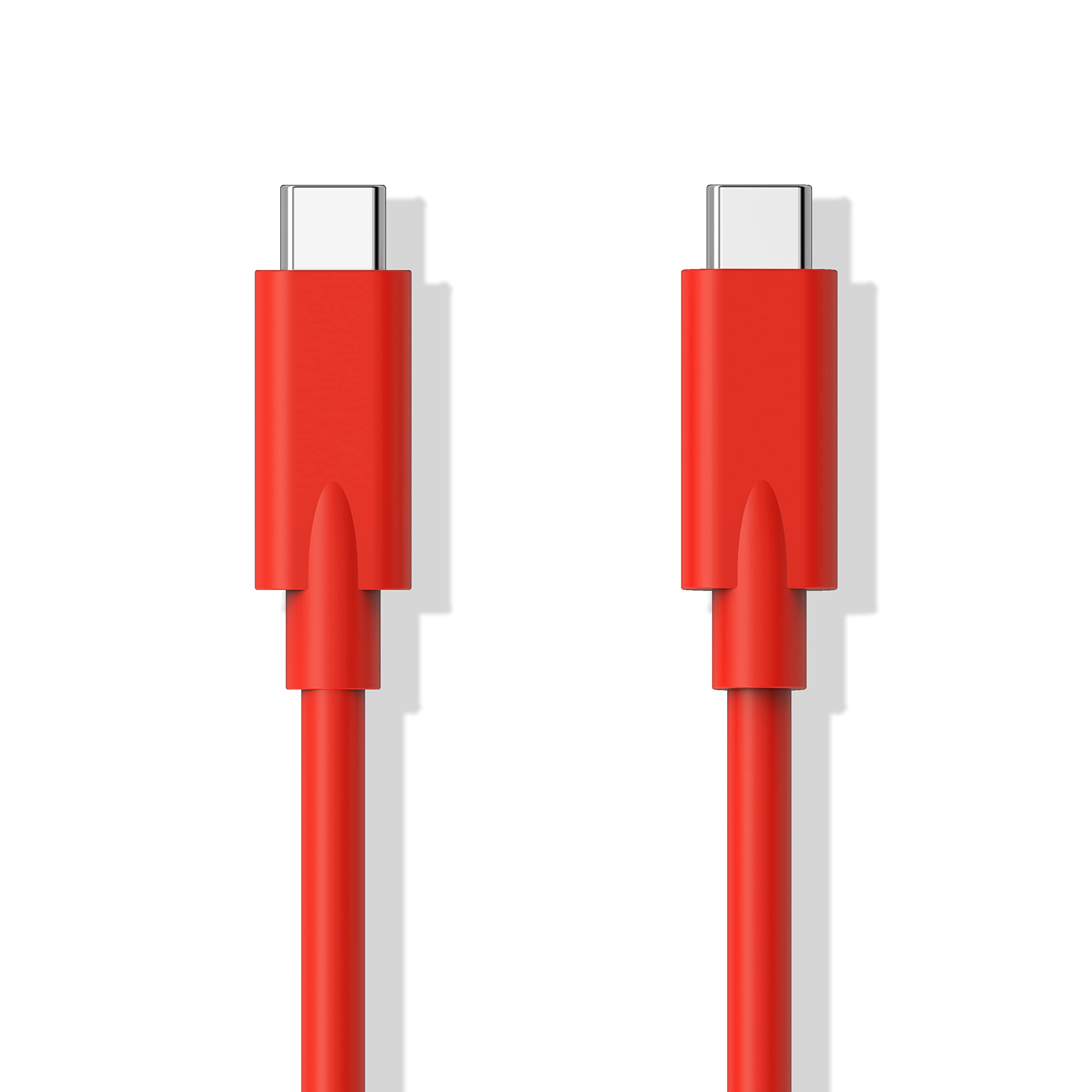 Cable USB C a USB C 2.0 con 100 W PD,480 Mbps Transferencia de datos 5A Carga rápida Tipo C a C Cable Compatible con Smartphone, Tablet, Laptop - 6.6 pies (Rojo)