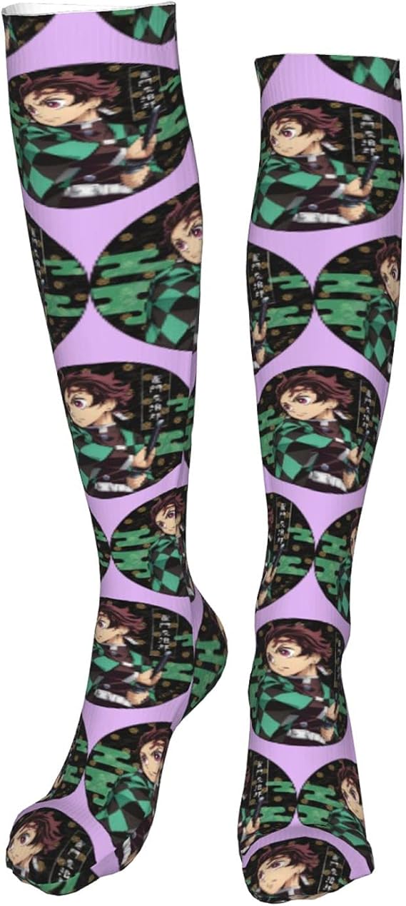 Demon Slayer Fashion Thigh High Socks,Breathable And Warm