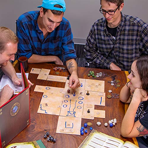 Stratagem The Master's Atlas Grid Tiles-Reversible Dry Wet Erase Battle Map For 3D Dnd-Rpg Tabletop Rpg Scenery-Dungeons Dragons Pathfinder- Tabletop Grid| Blank/Parchment - 44 Tiles & 48 Tokens #TOP3